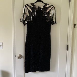 Vintage silk dress vintage with sequins